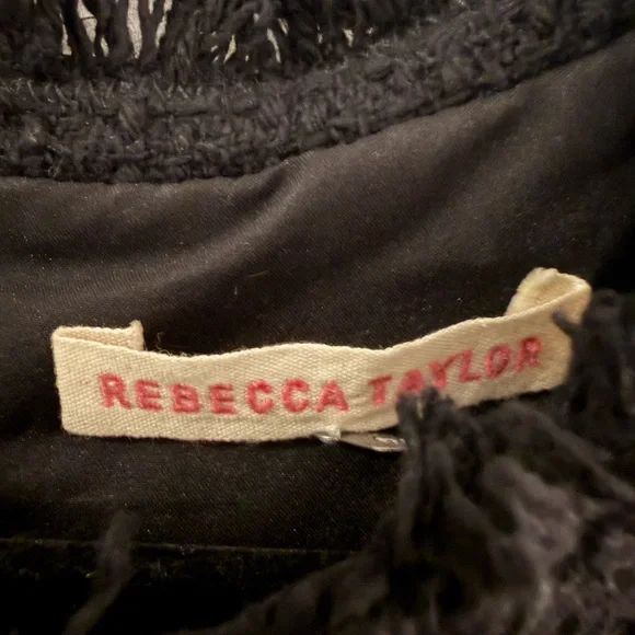 Rebecca Taylor Black Short Sleeve Top Size 4 - Picture 3 of 4